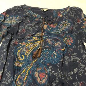 Blue paisley top